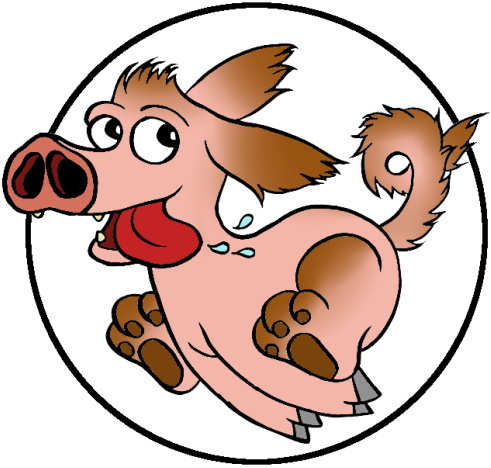 Schweinehund, das Maskottchen der Lauflaien Pegau